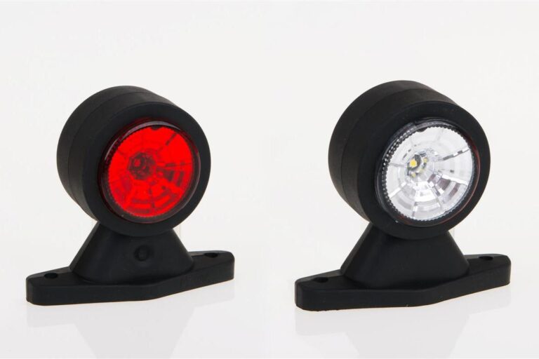 Lampa obrysowa na gumie krótka LED biało/czerwona 12-30V