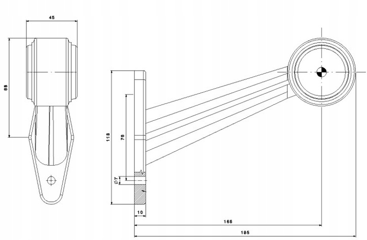Lampa LED FT-009E 12-30V obrysowa uk./długa (kpl 2szt)