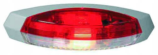 Lampa obrysowa – lewa biało-czerwona kanciasta Hella (art 46905)