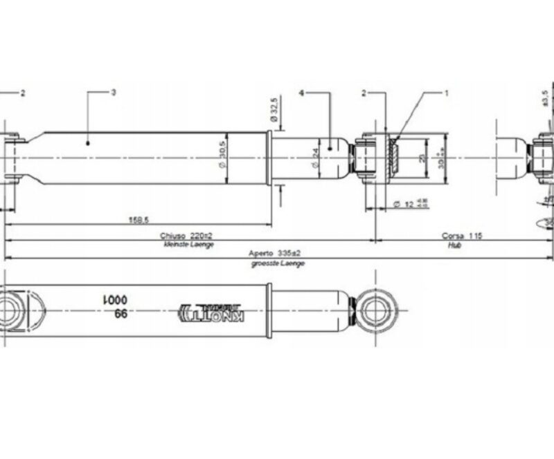 Zestaw – amortyzator do osi czarny Knot L-220 Hub-115mm (kpl 2szt)