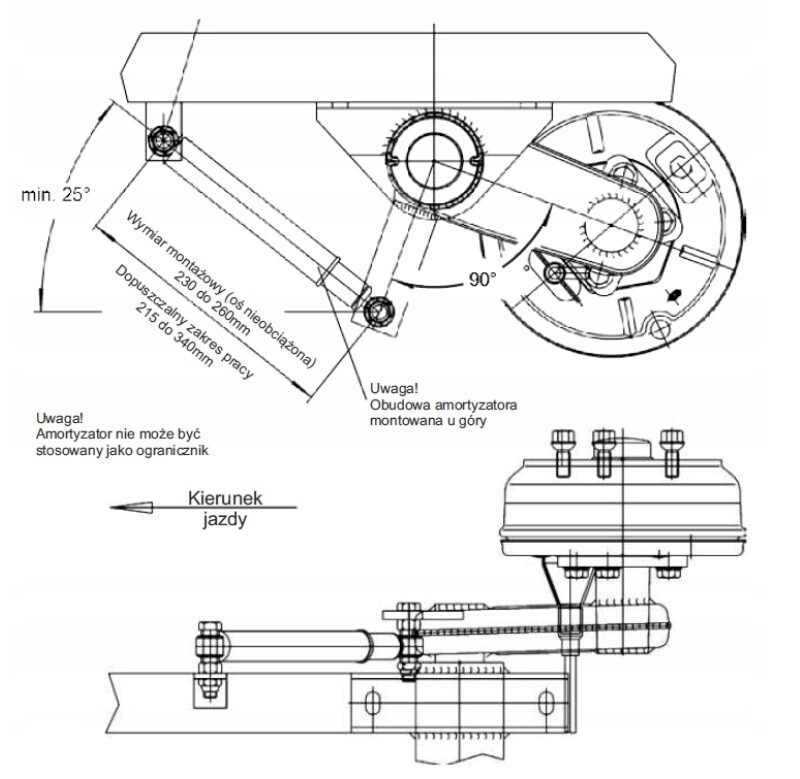 Zestaw – amortyzator do osi czarny Knot L-220 Hub-115mm (kpl 2szt)